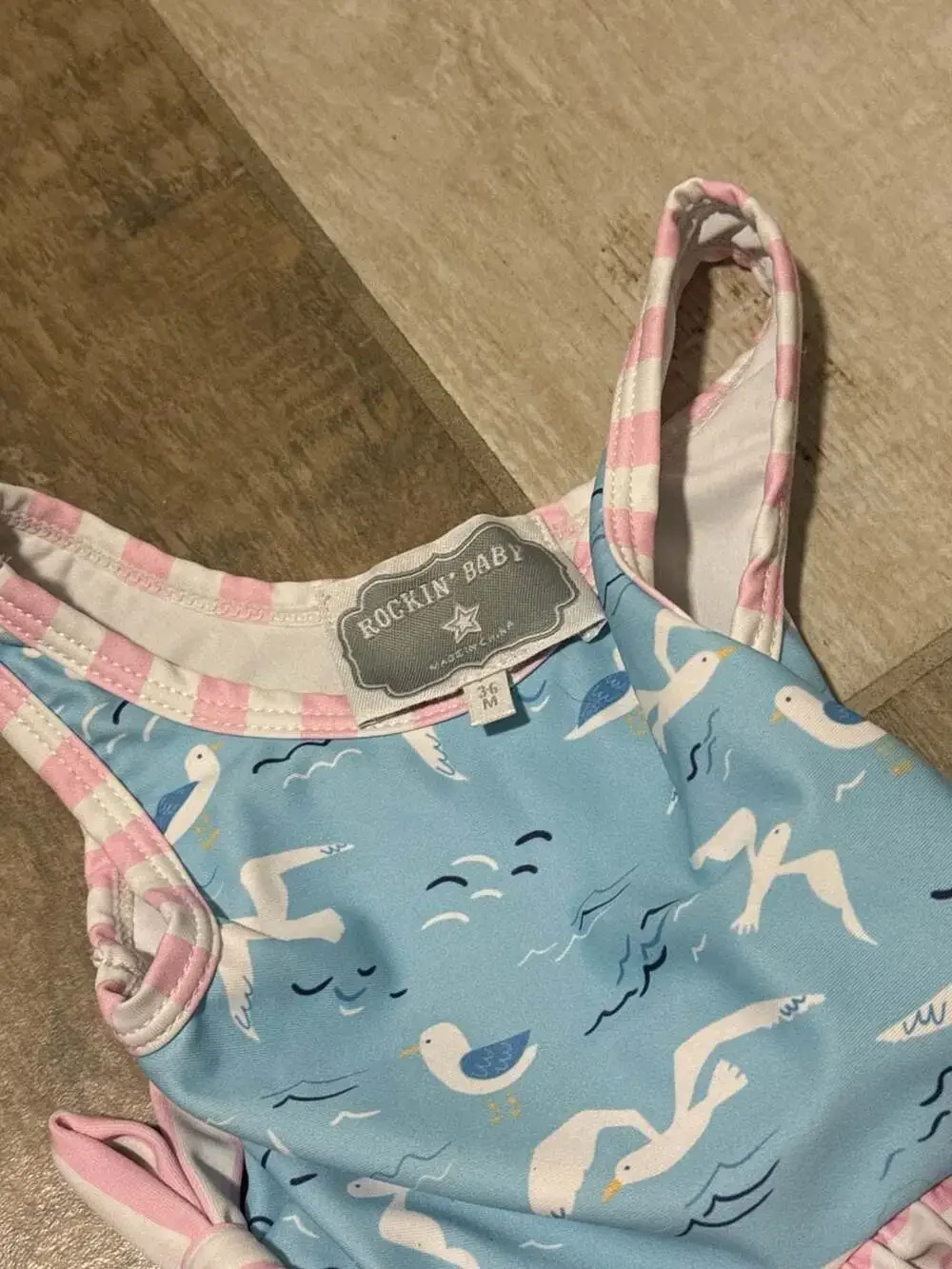 Rockin' Baby Seagull Print Skirted One-Piece Swimsuit 3-6M